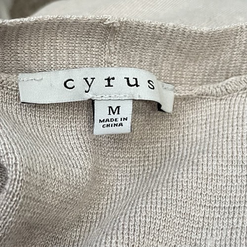 Cyrus Sweater Size Medium Beige Open Front Cardigan Duster Neutral Minimalist - Picture 4 of 7