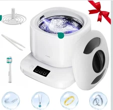 Ultrasonic Jewelry Cleaner Machine with U-V Light, Detachable Retainer Cleaner