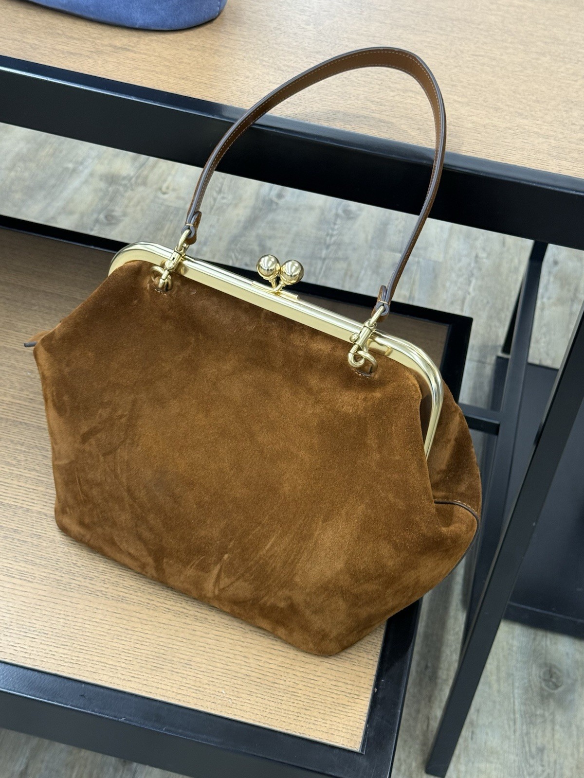 coach Kisslock Frame Bag 27 Brass/Warm Brown cdz26 new