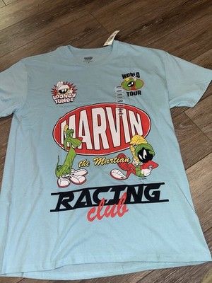 Looney Tunes Marvin World Tour T-shirt Men s Blue Large