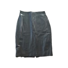 New Andrew MARC NOS Vintage 100 Leather Black Pencil Skirt 90s Old Money VTG 10