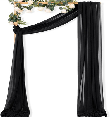 Black Wedding Arch Draping Fabric 1 Panel 29'' X 20 FT Extra Long Gauze Drapes Sh