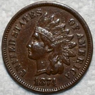 Extra Fine 1874 Indian Head Cent, Attractive, Chocolate-Brown specimen.