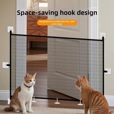 Pet Gate Cat Safety Barrier Mesh Fence No Drill Isolation Net for Doorway Stairs