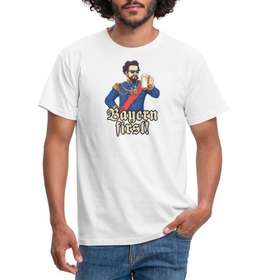 König Ludwig Mit Bier Bayern First Männer T-Shirt