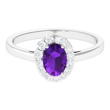 0.45 ctw Round Amethyst Rose Flower Ring For Women 925 Sterling Silver