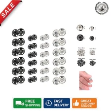 Versatile Sew-On Snap Fasteners - 120 Sets in 8mm & 10mm Sizes, Black & Silver