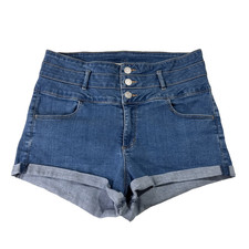 Garage Ultra High Waist Shorts 11 W30 Inseam 2 Blue Stretch Cuffed Juniors