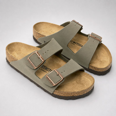 Birkenstock Arizona Birkibuc Stone Sandals Unisex EU 37-45 Narrow/Regular