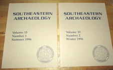 1996 Southeastern Archaeology 2-Issue Set