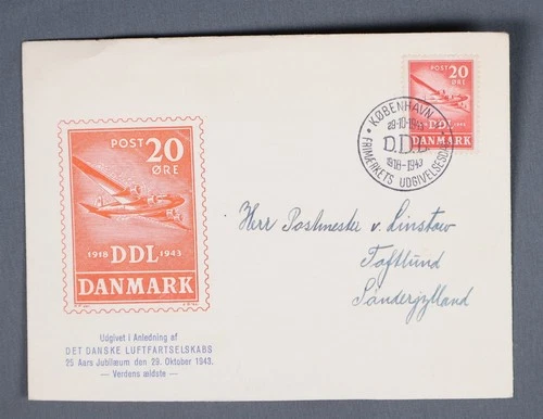 MayfairStamps Denmark FDC 1943 DDL 1918-1943 Airplane First Day Cover aaw_32567