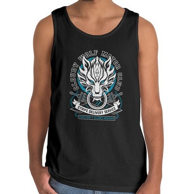 Cloudy Wolf Midgar Motor Unisex Heavy Cotton Tank Top. Final Fantasy VII game.