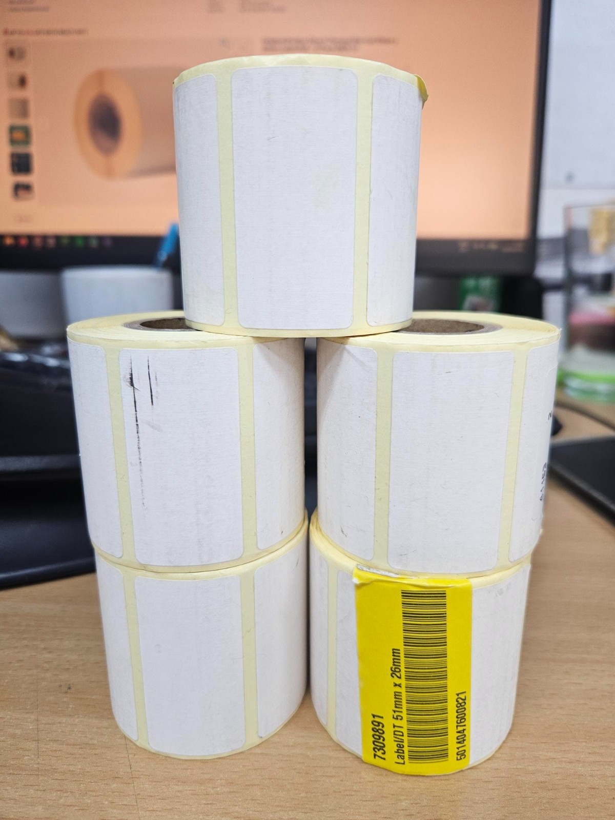 Original Brother Thermal 51mm x 26mm 5 Label Rolls BDE-1J026051-060 - Clearance
