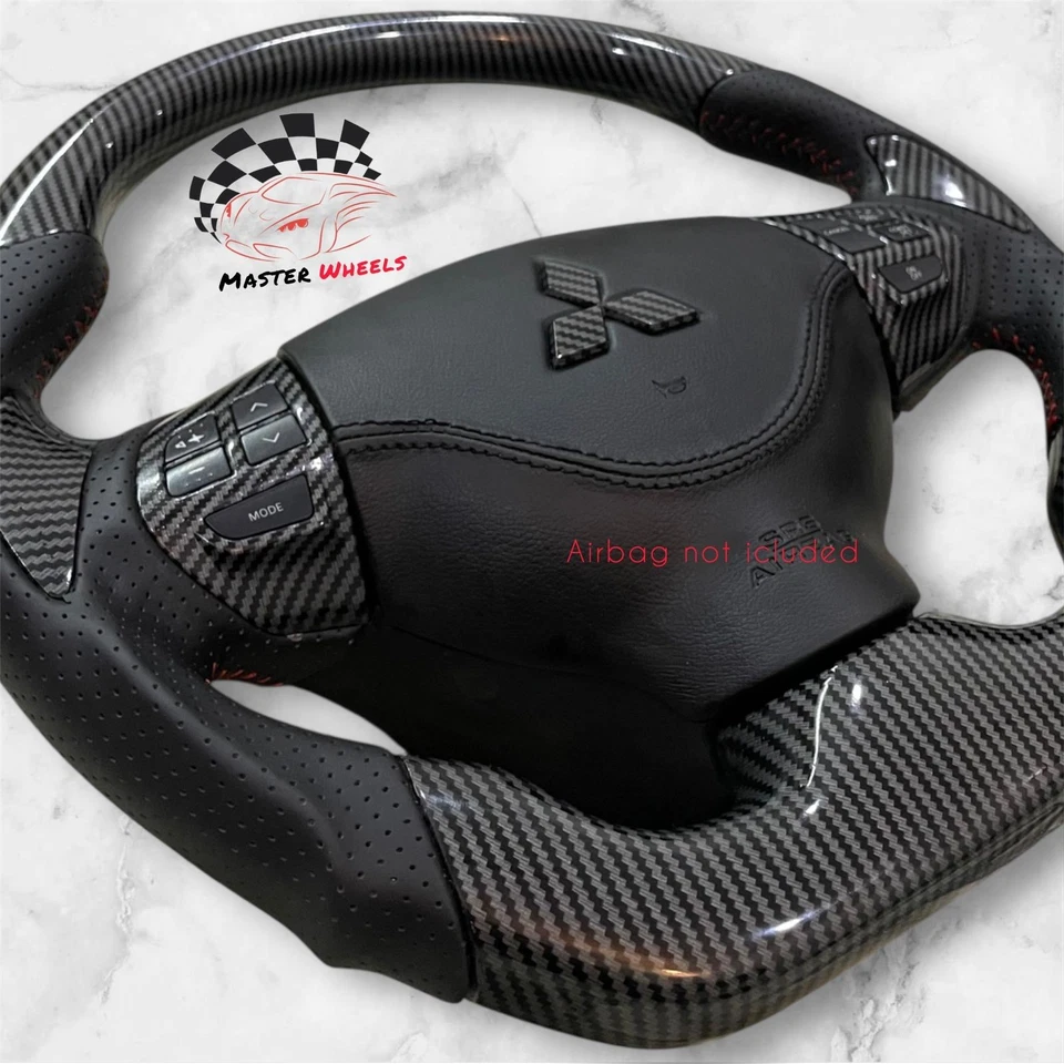 Volante de fibra de carbono Mitsubishi Lancer Evolution 2007-2016 - Imagem 2 de 4
