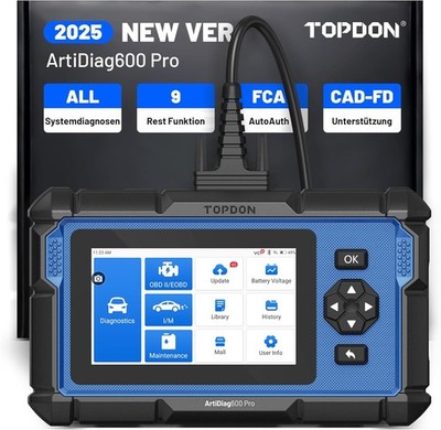 2026 TOPDON ArtiDiag600 PRO OBD2 Diagnosegerät Alle Systeme Lebenslange Updates