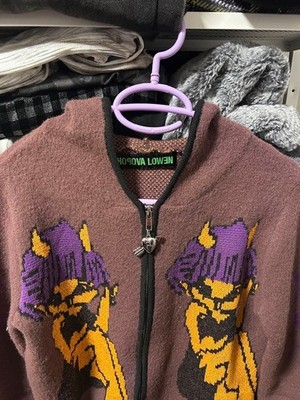Chopova Lowena Tammie Jo Hooded Sweater Purple M fluffy wool
