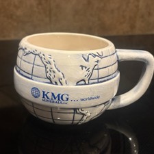 Vintage KMG Minerals Worldwide Globe Coffee Mug B.K. Inc. Made in USA 1980s 3D