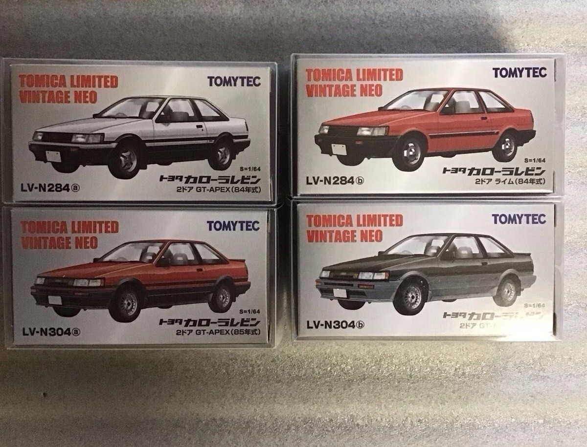 Tomytec Tomica Limited Vintage Neo Toyota Corolla Levin 4-Car Set