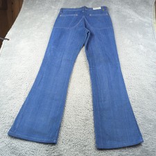 Vintage 1970s Farah Pants Womens 31 L Blue Flare Bell Bottoms Corduroy USA Made