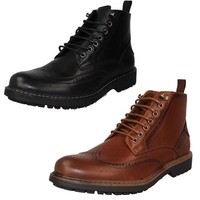 Mens Thomas Blunt Brogue Casual Smart Lace Up Ankle Boots A3R079