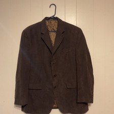 Vintage Polo Ralph Lauren Corduroy 3 Button Sport Blazer Jacket Dark Brown 43R
