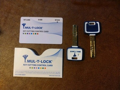 Mul-T-lock 800, 2 Keys With Key Control Card, New