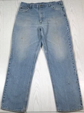 Vintage Carhartt Jeans Men 38x34 Faded Blue Grunge Work Cotton Broken In B160DST