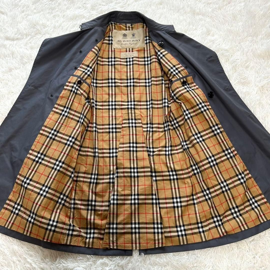 Burberry London Chelsea Belted Trench Coat Navy-Gray Size50 [EX