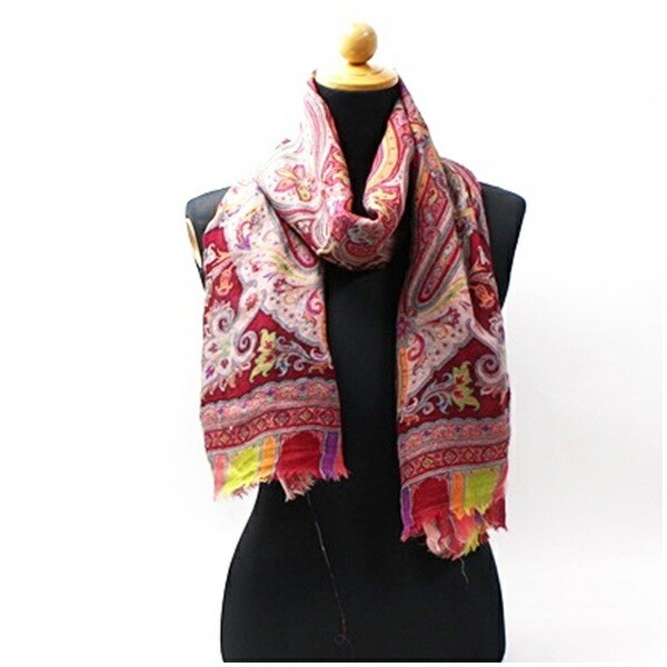 Authentic Etro Large Rectangular Stole in Red and… - image 1