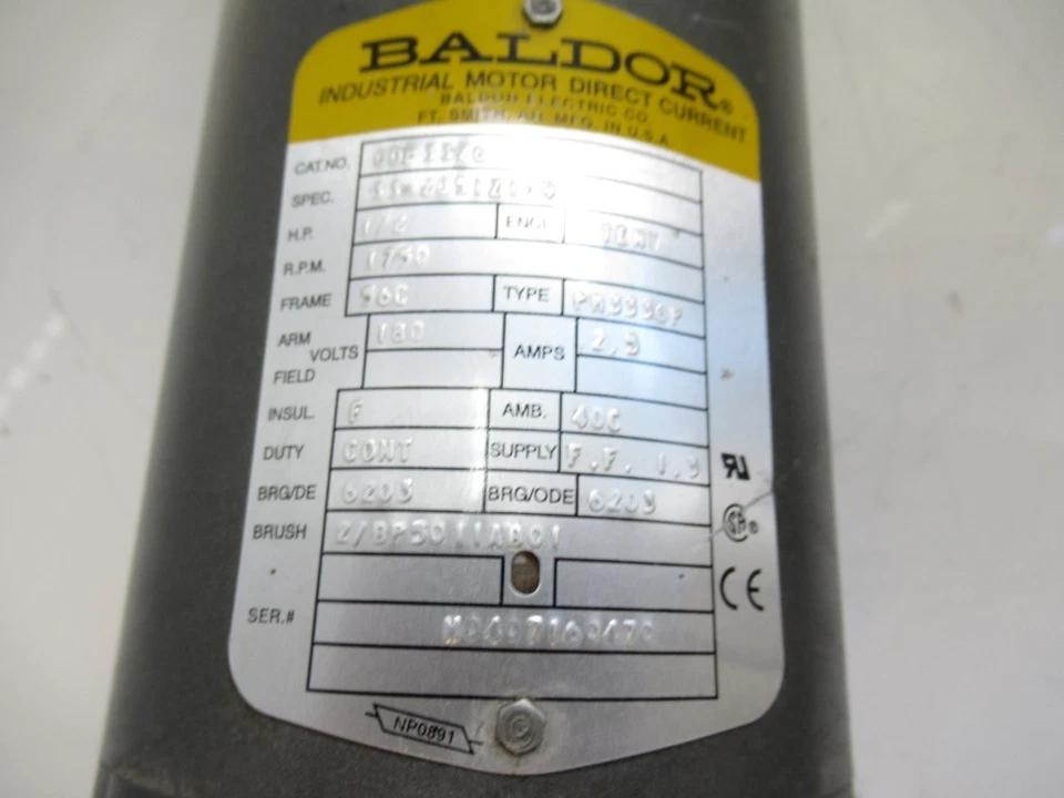BALDOR CDP3326 33-2051Z139  industrial motor frame 56c 1/2hp - Image 3 of 4