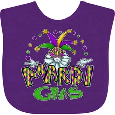Inktastic Mardi Gras Jester Baby Bib Beads Parade New Orleans Fun Party Hat