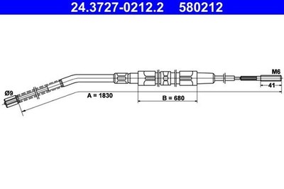Ate 24.3727-0212.2 Seilzug, Feststellbremse für BMW