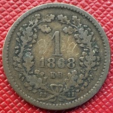 Hungary 1868-KB Copper 1 Kreuzer (Krajczar). Franz Joseph I. Obv Graffiti KM#441