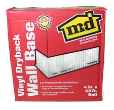 M-D Building Products 73897 4-Inch by 60-Feet Dry Back Vinyl Wall Base, White