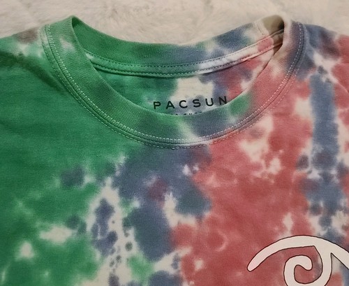 Pacsun T-Shirt Medium Pink Green Blue Tie Dye Short Sleeve Pacsun LOOK WITHIN - Picture 10 of 19
