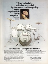 SANDY GENNARO-CYNDI LAUPER-LUDWIG ROCKER II DRUMS-1985 8X11 PRINT AD MINI-POSTER