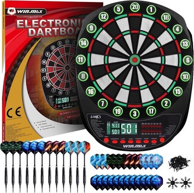 Elektronische Dartscheibe Profi Set 34 Spiele 354 Varianten für 1-8 Spieler mit