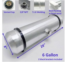 Center Fill 38 Npt Outlet Gas Tank Fuel Tank 6.25 Gallons 8 X30 Spun Aluminum