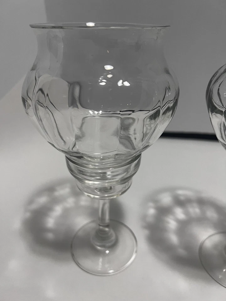 "Juego vintage de 2 candelabros/jarrones de vidrio con paneles para huracanes de 8""" Foto 3 de 4