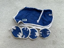 Retired Breyer Horse Accessory #3947 Blue Blanket Shipping Boots Set