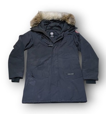 Canada Goose Langford Parka Navy Blue Size S Mens Fur Hood 2062M Read