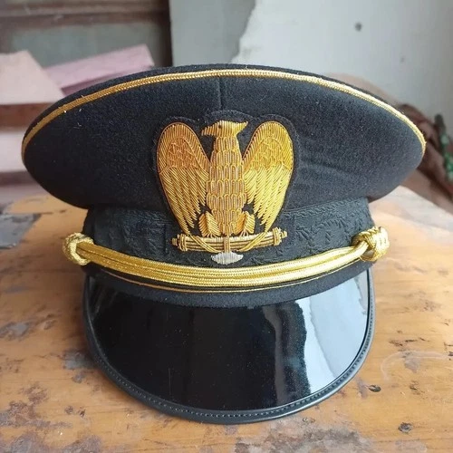 WW2 Italian Fascist Military Visor Cap M1895 Uniform Peak Officer Forage Hat