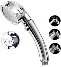 Marbrasse High Pressure Shower Head, 3-Settings Handheld Showerhead Chrome