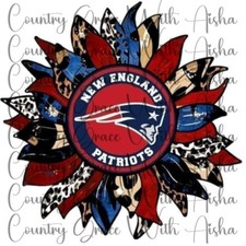 Sublimation Transfer Print Patriots Sunflower Ready To Press Heat Transfer