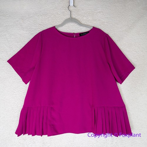 New! ELOQUII Plus Size Pleated Hem Top, 18 - Imagen 4 de 11