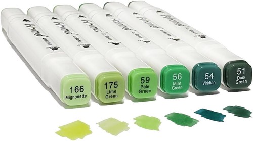 New 6pcs Alcohol Markers,Dual Double Tips Art Markers Blending Drawing Sketched - Picture 8 of 20