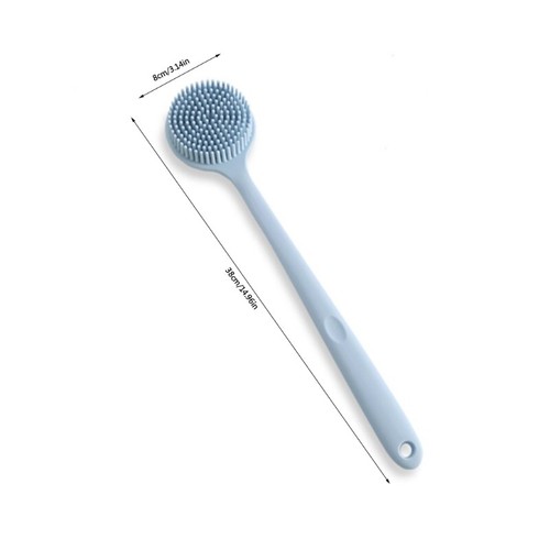Double Sided Silicone Back Scrubber Bath Shower Long Handle Body Massage Brush - Picture 8 of 9