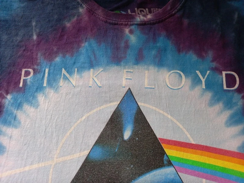 T-shirt - Pink Floyd - The Dark Side of The Moon - Teinté Liquid Blue - Photo 4/4