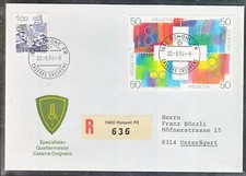 SCHWEIZ 1438 - 1441 u.1227 Brf Romont 22.3.91