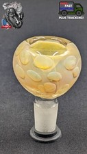 14mm Male Slide Tobacco Bowl Glass for Water Pipes - BW05 Spotted WH